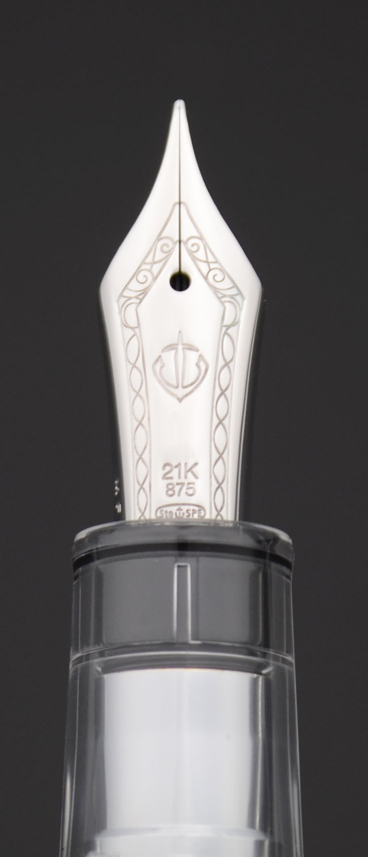 Stylo Plume Sailor 1911 Large - Plume Music 21K Rhodié - Noir - Occasion Avec Recharge